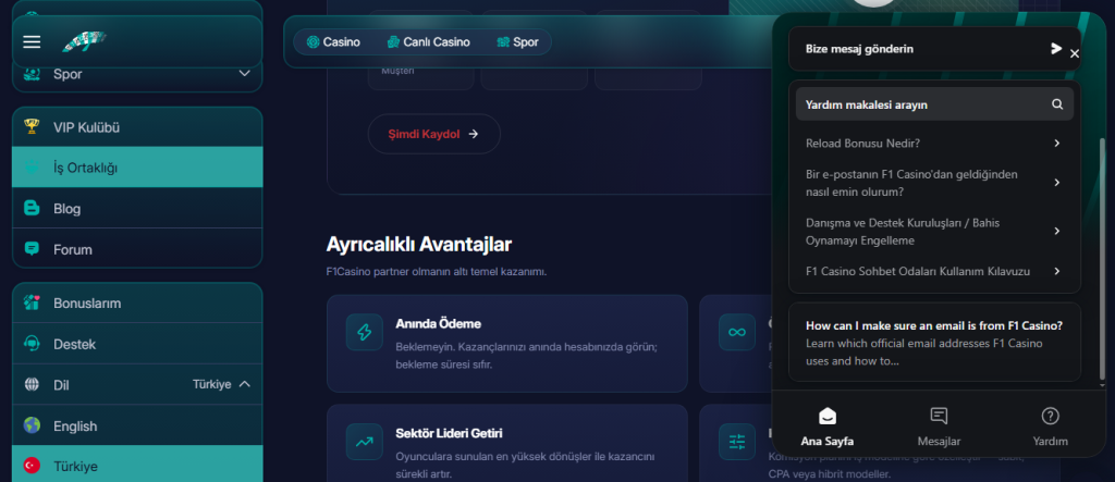 F1Casino Hesap Güvenliği